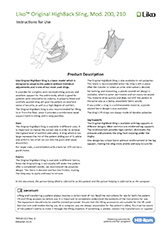 Liko Original Highback Sling Mod 200 210 User Instructions